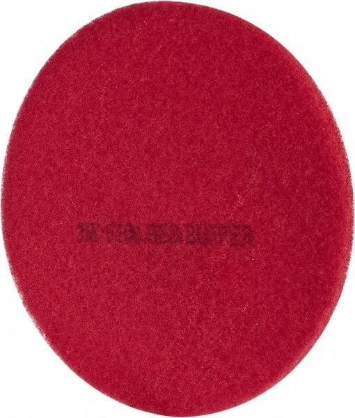 3M - Spray Buffing Pad - 19" Machine, Red Pad, Polyester - Exact Tool & Supply