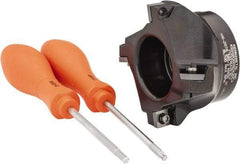 Kennametal - 4 Inserts, 3" Cut Diam, 1" Arbor Diam, 0.361" Max Depth of Cut, Indexable Square-Shoulder Face Mill - 0/90° Lead Angle, 1-3/4" High, SD.T 43.. Insert Compatibility, Series KSSM - Exact Tool & Supply