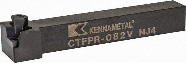 Kennametal - CTFP, Right Hand Cut, 0° Lead Angle, 1/2" Shank Height x 1/2" Shank Width, Positive Rake Indexable Turning Toolholder - 3-1/2" OAL, TP..22. Insert Compatibility, Series Kendex - Exact Tool & Supply