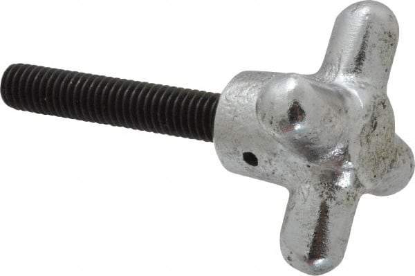 Strong Hand Tools - 2" Head Diam, 4 Point Spoked Knob - 3/8-16 Stem, Cast Iron - Exact Tool & Supply