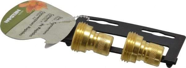 Nelson - 3/4-8 Garden Hose Coupler Set - Brass, Male Connector - Exact Tool & Supply