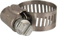 Parker - 0.38 to 0.87" Diam, Stainless Steel Worm Drive Clamp - Exact Tool & Supply
