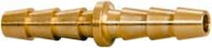 Parker - Hose Barb x Hose Barb Hose Mender - 3/16" ID Hose x 0.227" OD Hose, Brass - Exact Tool & Supply