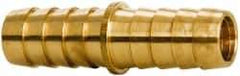 Parker - Hose Barb x Hose Barb Hose Mender - 1/2" ID Hose x 0.53" OD Hose, Brass - Exact Tool & Supply