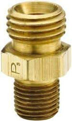 Parker - 1/2 Male Thread, Brass Industrial Pipe Ball-End Joint Adapter - MNPSM x MNPT, 150 psi - Exact Tool & Supply