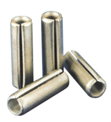 Value Collection - 8mm Diam x 75mm Long Slotted Spring Pin - Grade 1070-1080 Steel, Plain Finish - Exact Tool & Supply