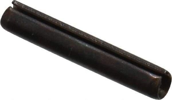 Value Collection - 2mm Diam x 12mm Long Slotted Spring Pin - Grade 1070-1080 Steel, Plain Finish - Exact Tool & Supply