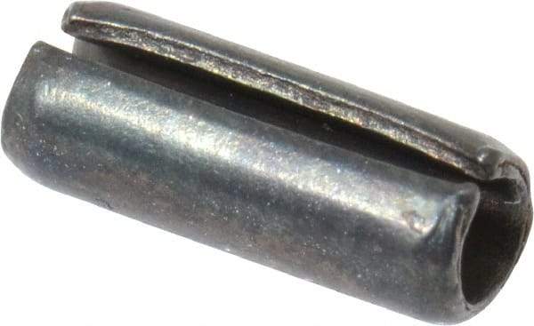Value Collection - 3mm Diam x 8mm Long Slotted Spring Pin - Grade 1070-1080 Steel, Plain Finish - Exact Tool & Supply