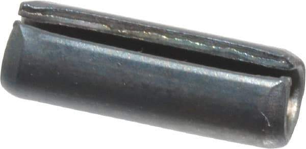 Value Collection - 4mm Diam x 12mm Long Slotted Spring Pin - Grade 1070-1080 Steel, Plain Finish - Exact Tool & Supply