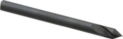 M.A. Ford - 1/8" Head Diam, 1/8" Shank Diam, 1 Flute 60° High Speed Steel Countersink - Bright Finish, 1-1/2" OAL, 0.03" Nose Diam, Single End, Straight Shank, Right Hand Cut - Exact Tool & Supply