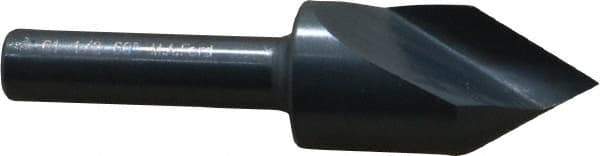 M.A. Ford - 1/2" Head Diam, 1/4" Shank Diam, 1 Flute 60° High Speed Steel Countersink - Bright Finish, 2" OAL, 0.06" Nose Diam, Single End, Straight Shank, Right Hand Cut - Exact Tool & Supply