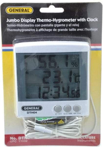 General - 23 to 122°F, 20 to 99% Humidity Range, Thermo-Hygrometer - 6% Relative Humidity Accuracy - Exact Tool & Supply