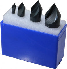 M.A. Ford - 4 Piece, 1/4 to 1" Head Diam, 60° Included Angle, Single End Countersink Set - Exact Tool & Supply