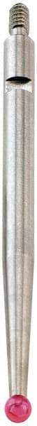 Starrett - 0.8mm Ball Diam, Carbide, Ball Test Indicator Contact Point - 1-5/16" Contact Point Length, Use with Starrett 811 & 811M Dial Test Indicators - Exact Tool & Supply
