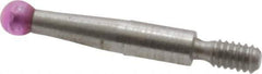 SPI - 2mm Ball Diam, Ruby, Ball Test Indicator Contact Point - 3/8" Contact Point Length, Use with Peacock Test Indicators - Exact Tool & Supply