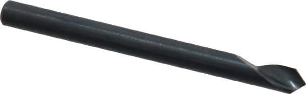 M.A. Ford - 1/8" Head Diam, 1/8" Shank Diam, 1 Flute 90° High Speed Steel Countersink - Bright Finish, 1-1/2" OAL, 0.03" Nose Diam, Single End, Straight Shank, Right Hand Cut - Exact Tool & Supply