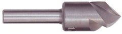 M.A. Ford - 2" Head Diam, 3/4" Shank Diam, 3 Flute 60° High Speed Steel Countersink - Bright Finish, 4-1/4" OAL, 0.6" Nose Diam, Single End, Straight Shank, Right Hand Cut - Exact Tool & Supply