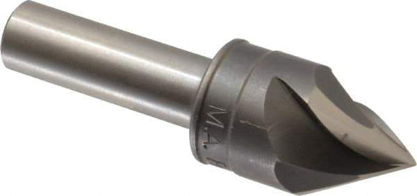 M.A. Ford - 7/8" Head Diam, 1/2" Shank Diam, 3 Flute 60° High Speed Steel Countersink - Bright Finish, 3" OAL, 0.26" Nose Diam, Single End, Straight Shank, Right Hand Cut - Exact Tool & Supply