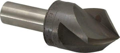 M.A. Ford - 1-1/8" Head Diam, 1/2" Shank Diam, 3 Flute 90° High Speed Steel Countersink - Bright Finish, 3-1/4" OAL, 0.34" Nose Diam, Single End, Straight Shank, Right Hand Cut - Exact Tool & Supply