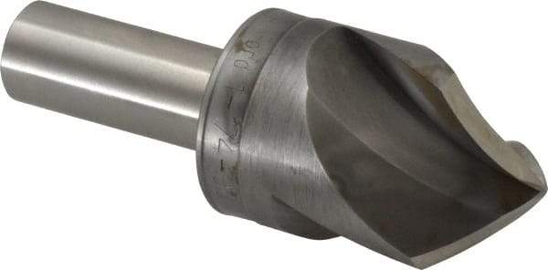 M.A. Ford - 1-1/4" Head Diam, 5/8" Shank Diam, 3 Flute 90° High Speed Steel Countersink - Bright Finish, 3-1/2" OAL, 0.38" Nose Diam, Single End, Straight Shank, Right Hand Cut - Exact Tool & Supply