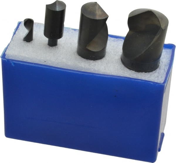 M.A. Ford - 4 Piece, 1/4 to 1" Head Diam, 120° Included Angle, Single End Countersink Set - Exact Tool & Supply