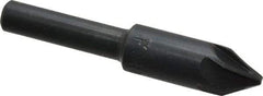 M.A. Ford - 3/8" Head Diam, 1/4" Shank Diam, 6 Flute 60° High Speed Steel Countersink - Bright Finish, 2" OAL, 0.09" Nose Diam, Single End, Straight Shank, Right Hand Cut - Exact Tool & Supply
