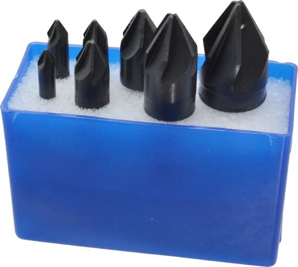 M.A. Ford - 7 Piece, 1/4 to 1" Head Diam, 60° Included Angle, Single End Countersink Set - Exact Tool & Supply