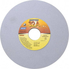 Norton - 7" Diam x 1-1/4" Hole x 1/2" Thick, L Hardness, 120 Grit Surface Grinding Wheel - Aluminum Oxide, Type 1, Fine Grade, 3,600 Max RPM, Vitrified Bond, No Recess - Exact Tool & Supply