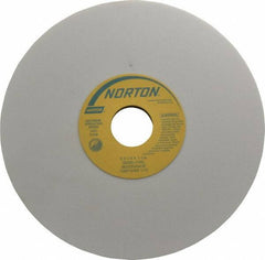 Norton - 8" Diam x 1-1/4" Hole x 1/4" Thick, J Hardness, 80 Grit Surface Grinding Wheel - Aluminum Oxide, Type 1, Medium Grade, 3,600 Max RPM, Vitrified Bond, No Recess - Exact Tool & Supply