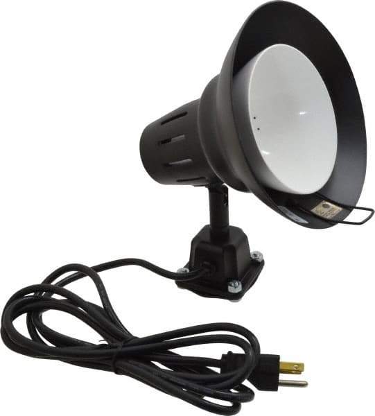 Electrix - Direct Mounted, Incandescent, Black, General Purpose Task Light - 100 Watt, 120 Volt, Nonmagnifying - Exact Tool & Supply