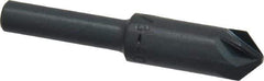 M.A. Ford - 3/8" Head Diam, 1/4" Shank Diam, 6 Flute 90° High Speed Steel Countersink - Bright Finish, 2" OAL, 0.09" Nose Diam, Single End, Straight Shank, Right Hand Cut - Exact Tool & Supply