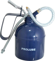 PRO-LUBE - 500 mL Capcity, 7" Long Flexible Spout, Lever-Type Oiler - Brass Pump, Steel Body, Powder Coated - Exact Tool & Supply