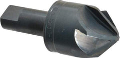 M.A. Ford - 1-1/2" Head Diam, 3/4" Shank Diam, 6 Flute 90° High Speed Steel Countersink - Bright Finish, 3-1/2" OAL, 0.43" Nose Diam, Single End, Straight Shank, Right Hand Cut - Exact Tool & Supply