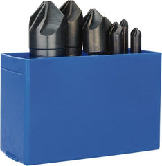 M.A. Ford - 7 Piece, 1/4 to 1" Head Diam, 90° Included Angle, Single End Countersink Set - Exact Tool & Supply