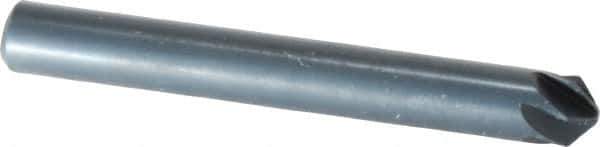 M.A. Ford - 1/4" Head Diam, 1/4" Shank Diam, 6 Flute 100° High Speed Steel Countersink - Bright Finish, 2" OAL, 0.06" Nose Diam, Single End, Straight Shank, Right Hand Cut - Exact Tool & Supply