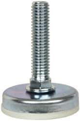 Vlier - 3/8-16 Bolt Thread, Stud Mount Leveling Pad & Mount - 300 Max Lb Capacity, 2" Base Diam - Exact Tool & Supply