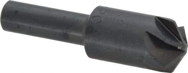 M.A. Ford - 5/8" Head Diam, 3/8" Shank Diam, 6 Flute 120° High Speed Steel Countersink - Bright Finish, 2-1/4" OAL, 0.18" Nose Diam, Single End, Straight Shank, Right Hand Cut - Exact Tool & Supply