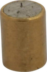 Mag-Mate - 3/16" Diam x 1/4" High, 0.02 Lb Average & 0.05 Lb Max Pull Force, Brass Alnico Shielded Magnet - 800°F Max Operating Temp, 0.018" Wall Thickness - Exact Tool & Supply