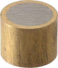 Mag-Mate - 5/16" Diam x 1/4" High, 0.06 Lb Average & 0.12 Lb Max Pull Force, Brass Alnico Shielded Magnet - 800°F Max Operating Temp, 0.032" Wall Thickness - Exact Tool & Supply