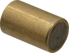 Mag-Mate - 5/16" Diam x 1/2" High, 0.18 Lb Average & 0.35 Lb Max Pull Force, Brass Alnico Shielded Magnet - 800°F Max Operating Temp, 0.032" Wall Thickness - Exact Tool & Supply
