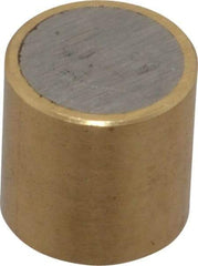 Mag-Mate - 3/8" Diam x 3/8" High, 0.1 Lb Average & 0.2 Lb Max Pull Force, Brass Alnico Shielded Magnet - 800°F Max Operating Temp, 0.032" Wall Thickness - Exact Tool & Supply