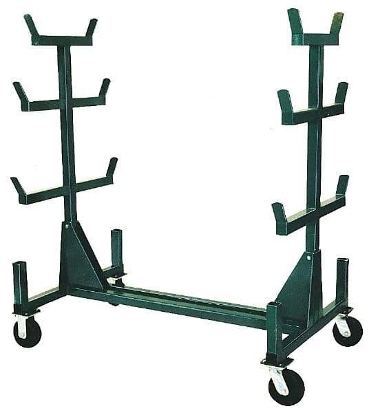 Greenlee - 1,000 Lb Capacity, 34" Wide x 58-1/2" Long x 63-1/2" High Mobile Cart - 7 Slot, Steel - Exact Tool & Supply