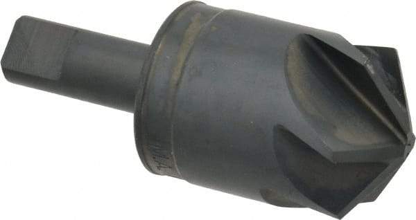 M.A. Ford - 1-1/4" Head Diam, 1/2" Shank Diam, 6 Flute 120° High Speed Steel Countersink - Bright Finish, 3" OAL, 0.37" Nose Diam, Single End, Straight Shank, Right Hand Cut - Exact Tool & Supply