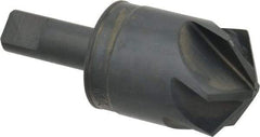 M.A. Ford - 1-1/4" Head Diam, 1/2" Shank Diam, 6 Flute 120° High Speed Steel Countersink - Bright Finish, 3" OAL, 0.37" Nose Diam, Single End, Straight Shank, Right Hand Cut - Exact Tool & Supply
