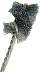 Osborn - 4" Diam Helical Nylon Tube Brush - Single Spiral, 3" Brush Length, 9" OAL, 1/2" Diam Shank - Exact Tool & Supply