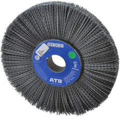 Osborn - 8" OD, 1-1/4" Arbor Hole, Crimped Nylon Wheel Brush - 1" Face Width, 2-1/4" Trim Length, 0.035" Filament Diam, 3,600 RPM - Exact Tool & Supply