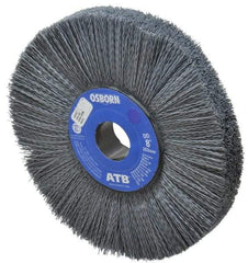 Osborn - 8" OD, 1-1/4" Arbor Hole, Crimped Nylon Wheel Brush - 1" Face Width, 2-1/4" Trim Length, 0.022" Filament Diam, 3,600 RPM - Exact Tool & Supply