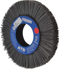 Osborn - 6" OD, 2" Arbor Hole, Crimped Nylon Wheel Brush - 1" Face Width, 1-1/4" Trim Length, 0.04" Filament Diam, 3,600 RPM - Exact Tool & Supply