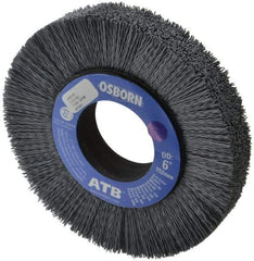 Osborn - 6" OD, 2" Arbor Hole, Crimped Nylon Wheel Brush - 1" Face Width, 1-1/4" Trim Length, 0.022" Filament Diam, 3,600 RPM - Exact Tool & Supply