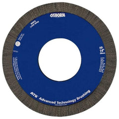 Osborn - 8" OD, 2" Arbor Hole, Crimped Nylon Wheel Brush - 1" Face Width, 1-1/4" Trim Length, 0.028" Filament Diam, 3,600 RPM - Exact Tool & Supply